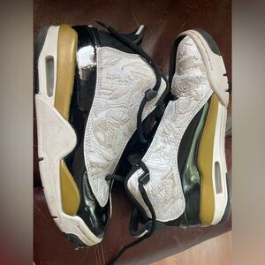 Nike Air Jordan Dub Zero black white and gold kids sneakers size 4Y